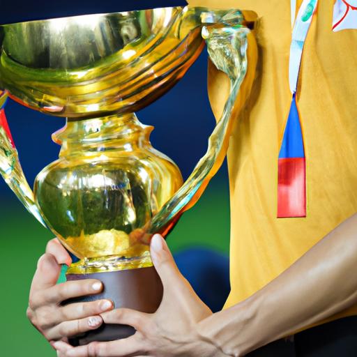 Cầu thủ Hàn Quốc rất tự hào khi nắm giữ chiếc cúp vàng tại World Cup