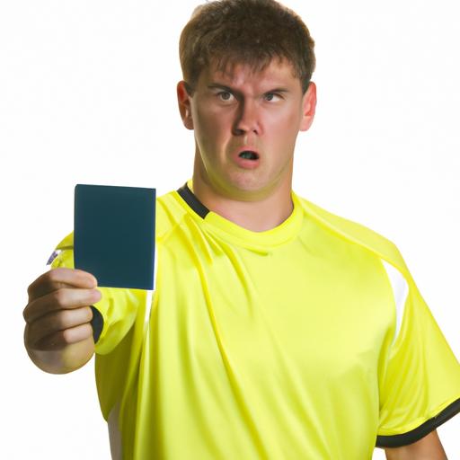 Cầu thủ nhận thẻ vàng và cảm thấy thất vọng.