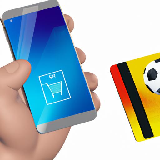 Giao diện game Real football trên smartphone và tay cầm thẻ tín dụng